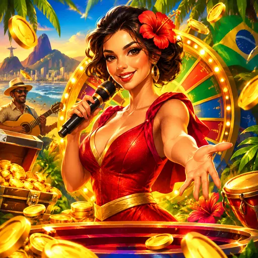 Game show de cassino ao vivo com apresentador girando roda da fortuna